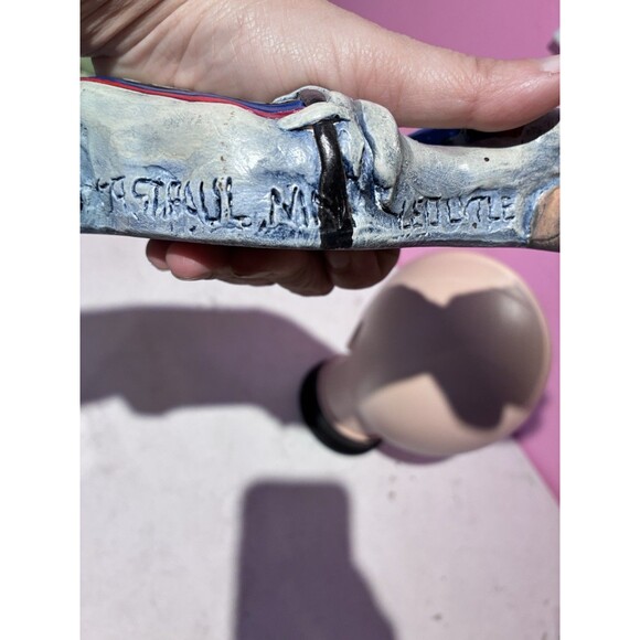 Vintage 1979 Handcrafted Ceramic Baseball Player Wall Plaque - Picture 8 of 11